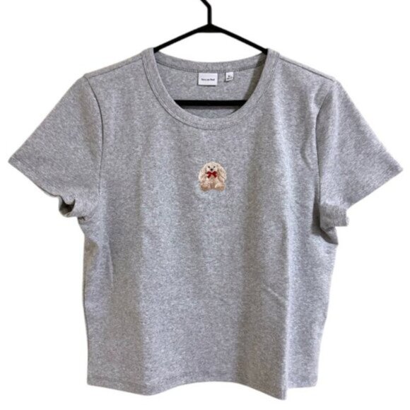 Aritzia Sunday Best Besthug™ Little Ribbed Grey T-shirt - Picture 2 of 7